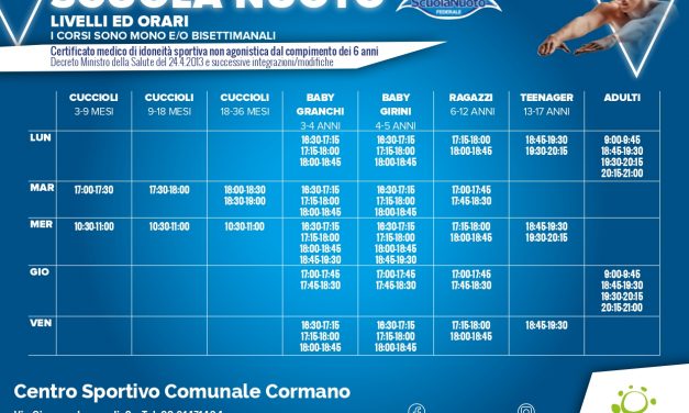 Orari Scuola Nuoto 2023-24