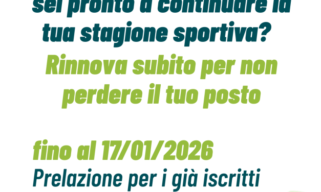 Apertura Rinnovi Scuola Nuoto